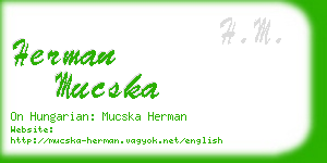 herman mucska business card